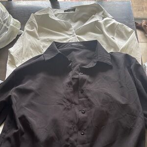 Black and White Button-Down Shirts